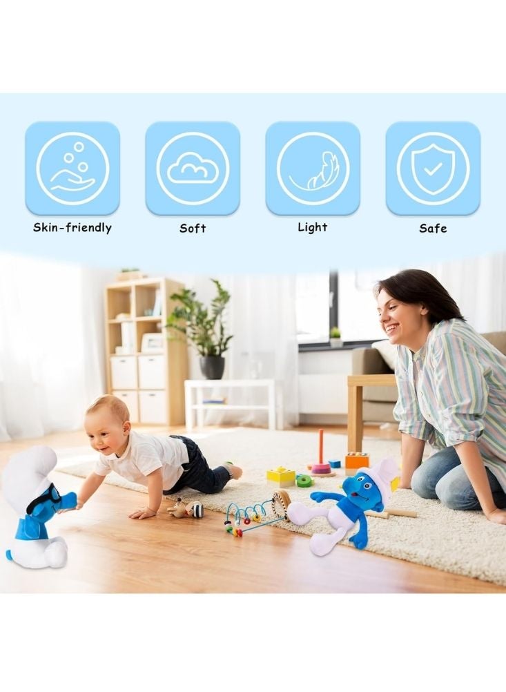 Premium Classic Smurfs Papa Smurf Plush Toy – Blue & White Cartoon Character Soft Doll - Image 3